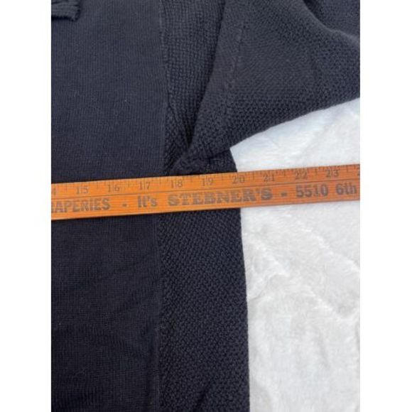 Carbon2Cobalt Men's (L) Black Quarter Button Mock Neck Pullover Knit Sweater - Picture 4 of 6